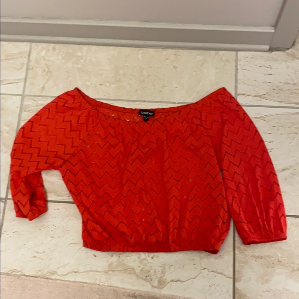 BeBe Off-the-shoulder Top, size large.